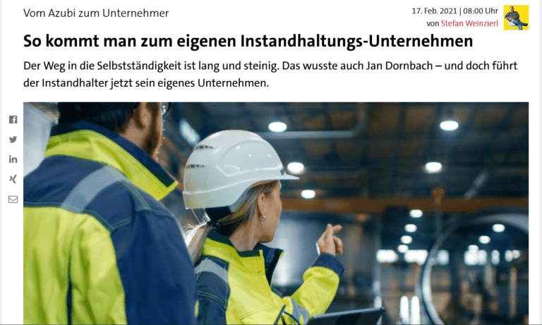 So kommt man zum eignen Instadhaltungs-Unternehmen